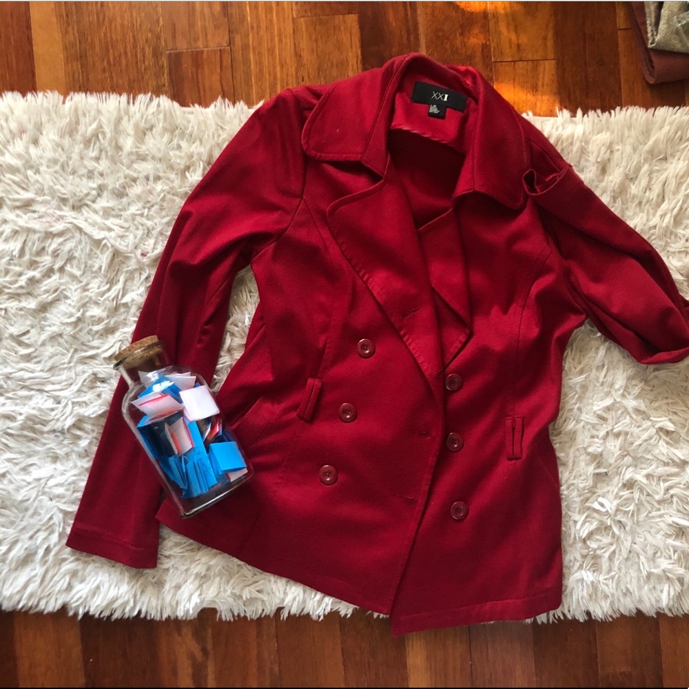 FOREVER21: Red light weight peacoat